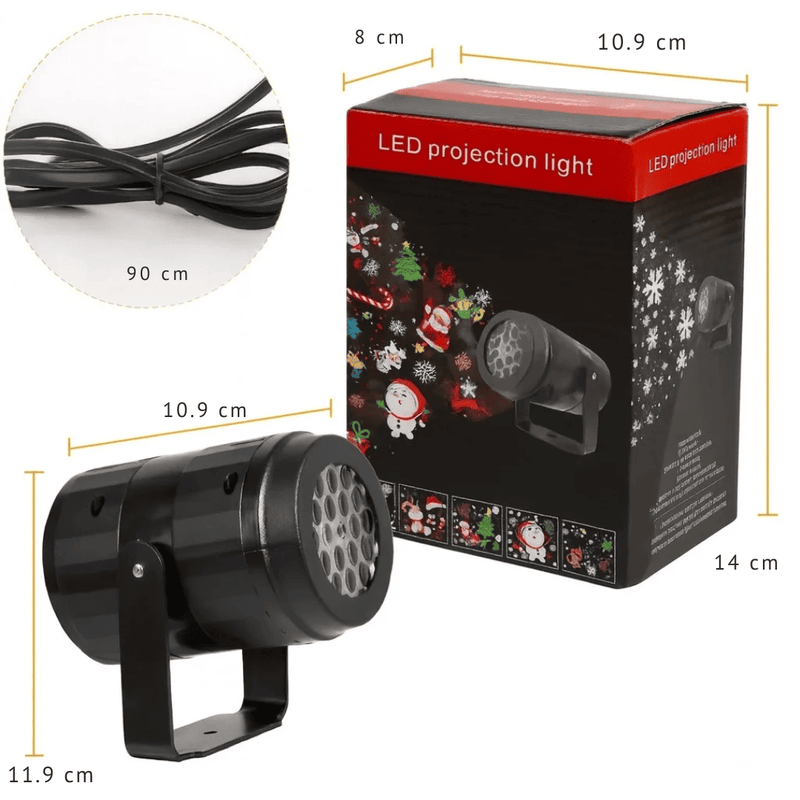 Combo Navideño Luces Navideñas Con Panel Solar 20m + Proyector Navideño