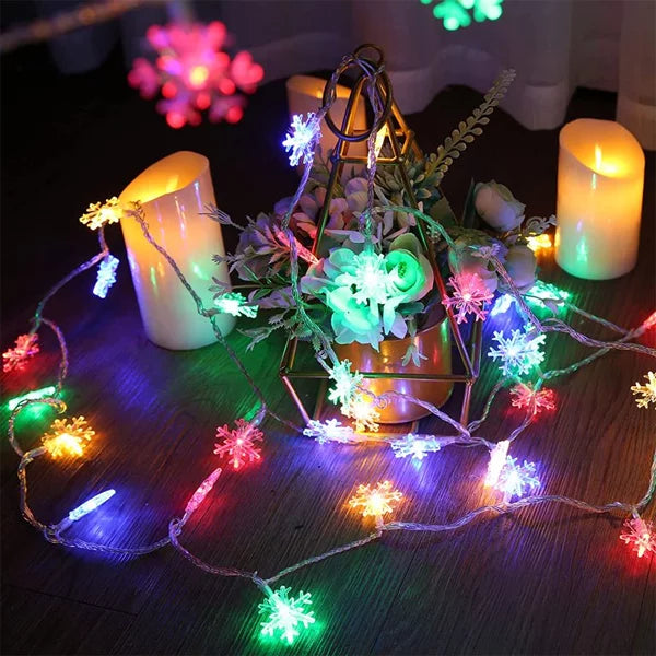 Copo de Nieve con Panel Solar Multicolor