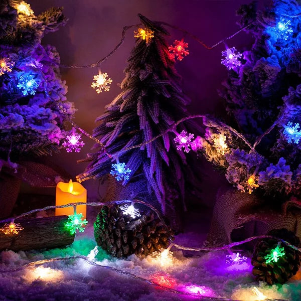 Copo de Nieve con Panel Solar Multicolor