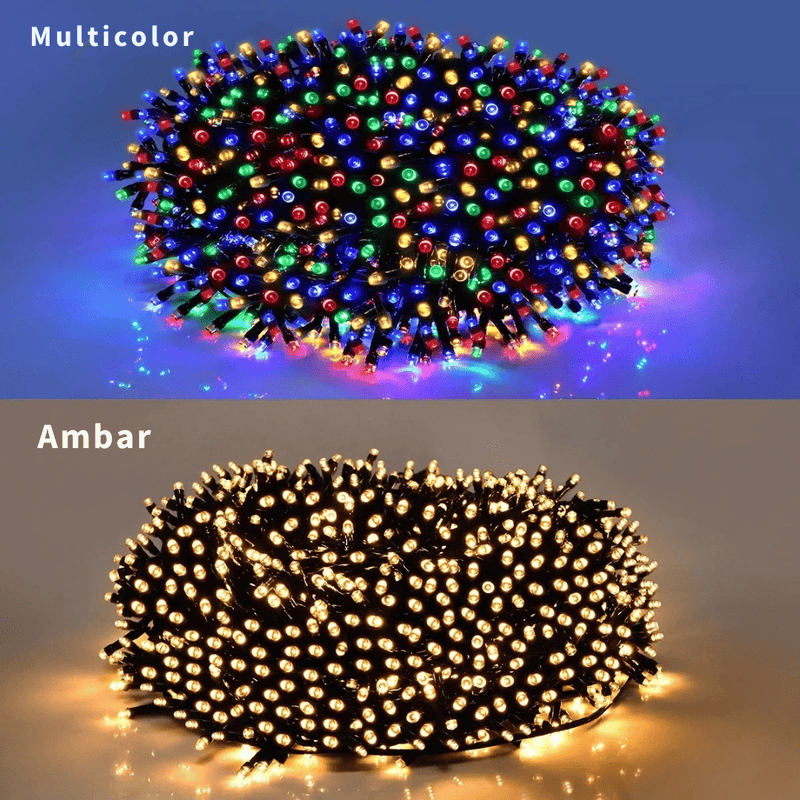 Luces Navideñas Con Panel Solar 300 LED - 31 Metros