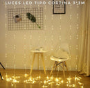 Cortina Tira de 240 Luces LED Navideñas Cálidas 3m x 3m- en oferta