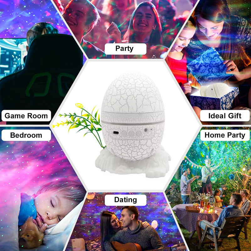 PROYECTOR PARLANTE HUEVO DE DRAGÓN DINO CON ALTAVOZ PARLANTE BLUETOOTH